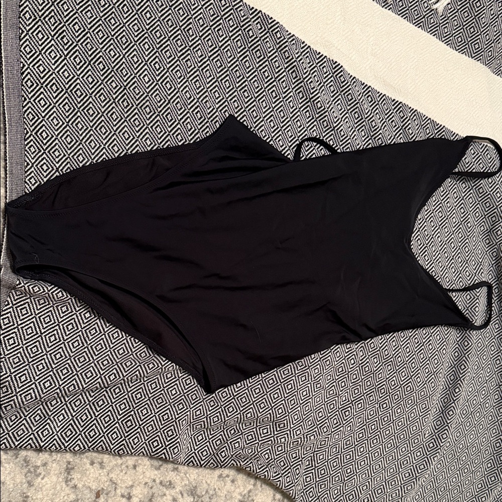 Aerie Black Cross Back One Piece Bathing Suit